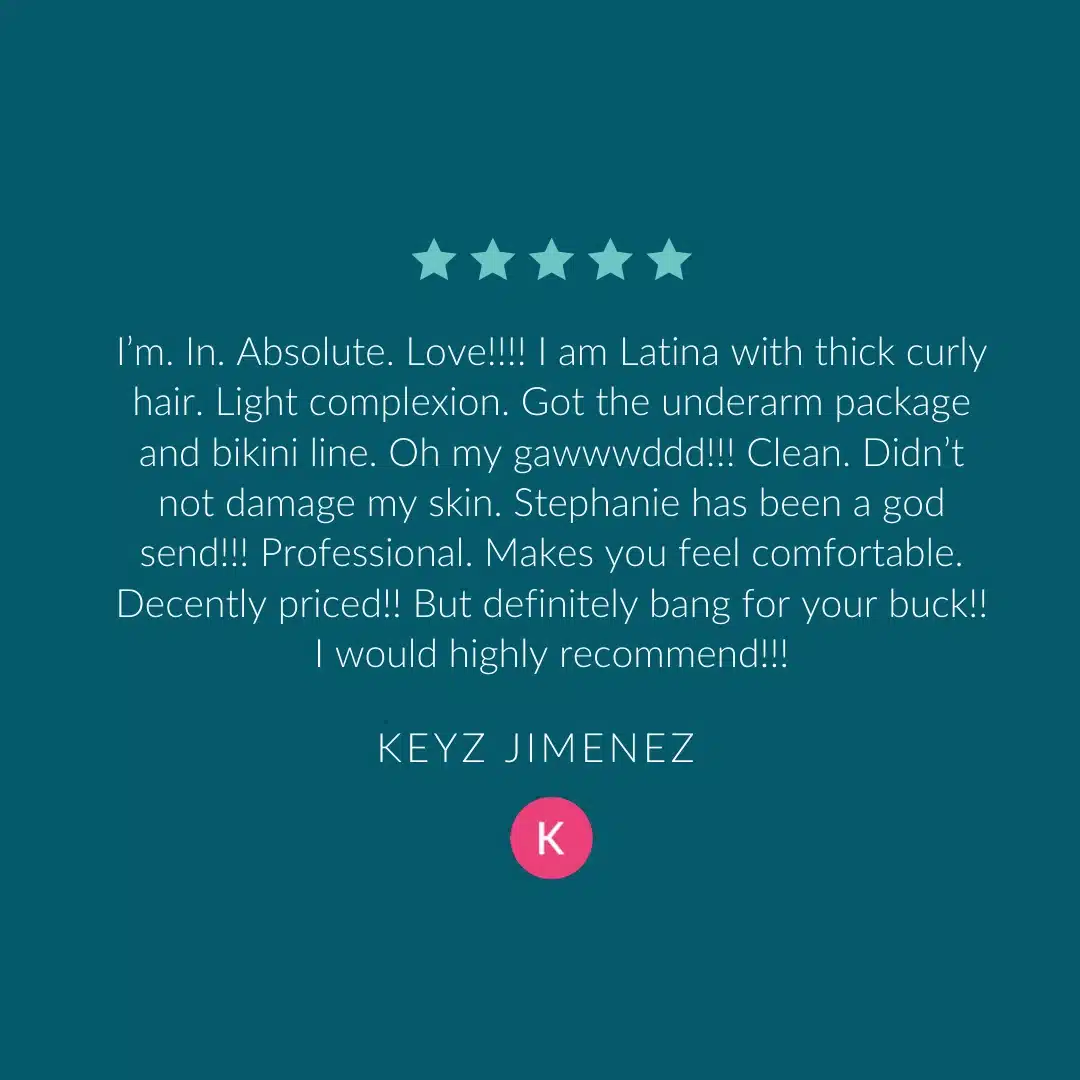 Patient review commending the professional staff and exceptional experience at Skintellect Laser & Aesthetics.